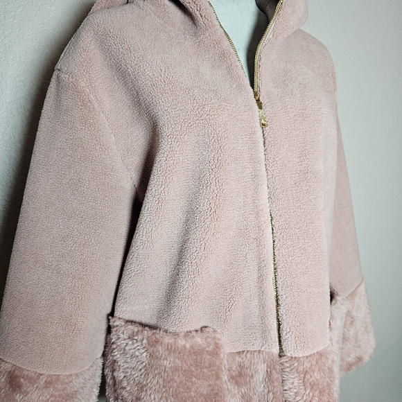 Koolaburra by UGG Women S Pink Rose Full Zip Hooded Faux Fur Fuzzy Jacke… - Picture 6 of 13